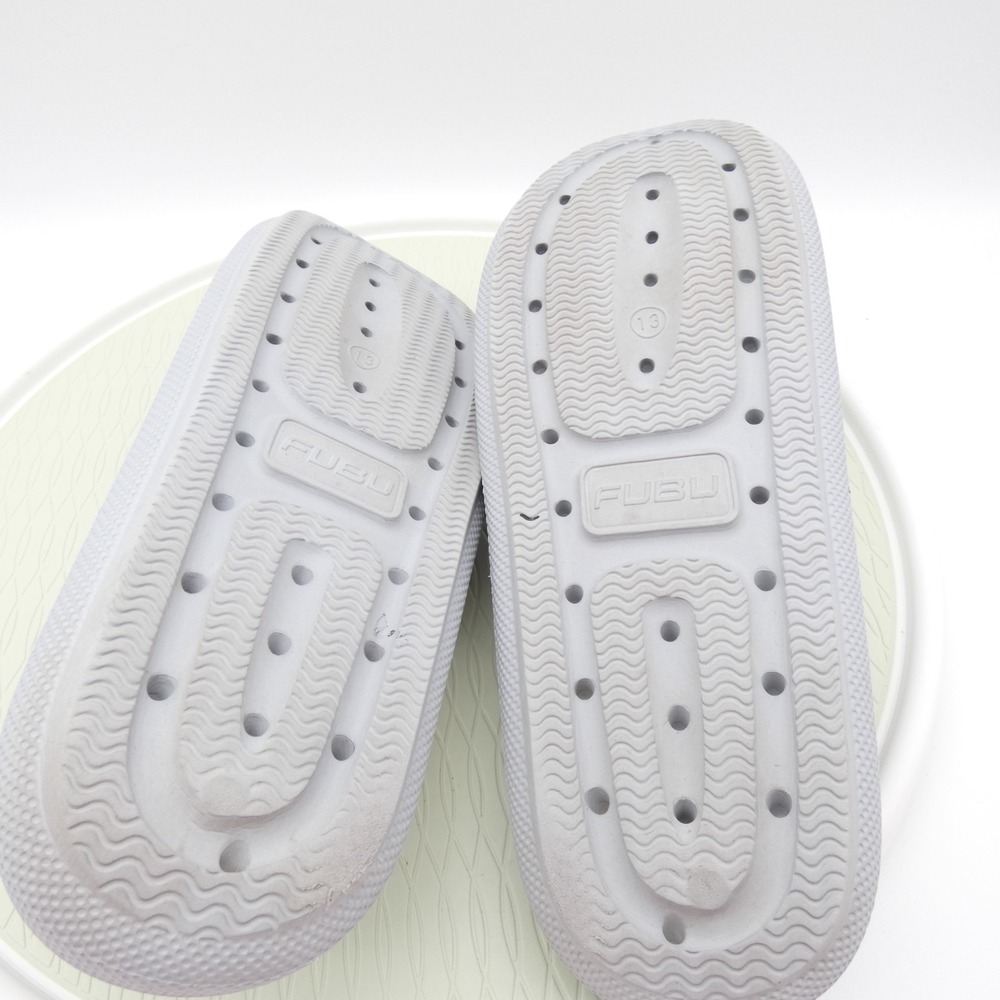 Fubu Plush Comfort Mens US 13 Slide Sandals Light Gray Slip On Open Toe Casual - Picture 7 of 8